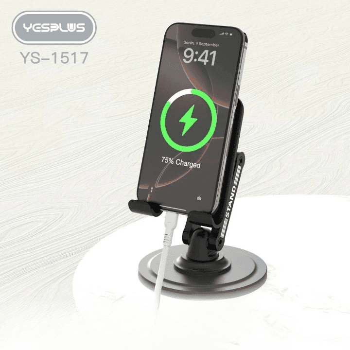 Yesplus YS 1517 Foldable Holder Stand – Universal 360° Rotation Desktop Tablet & Phone Stand view 3
