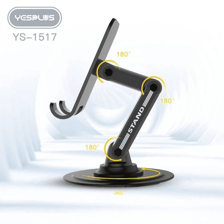 Yesplus YS 1517 Foldable Holder Stand – Universal 360° Rotation Desktop Tablet & Phone Stand view 5