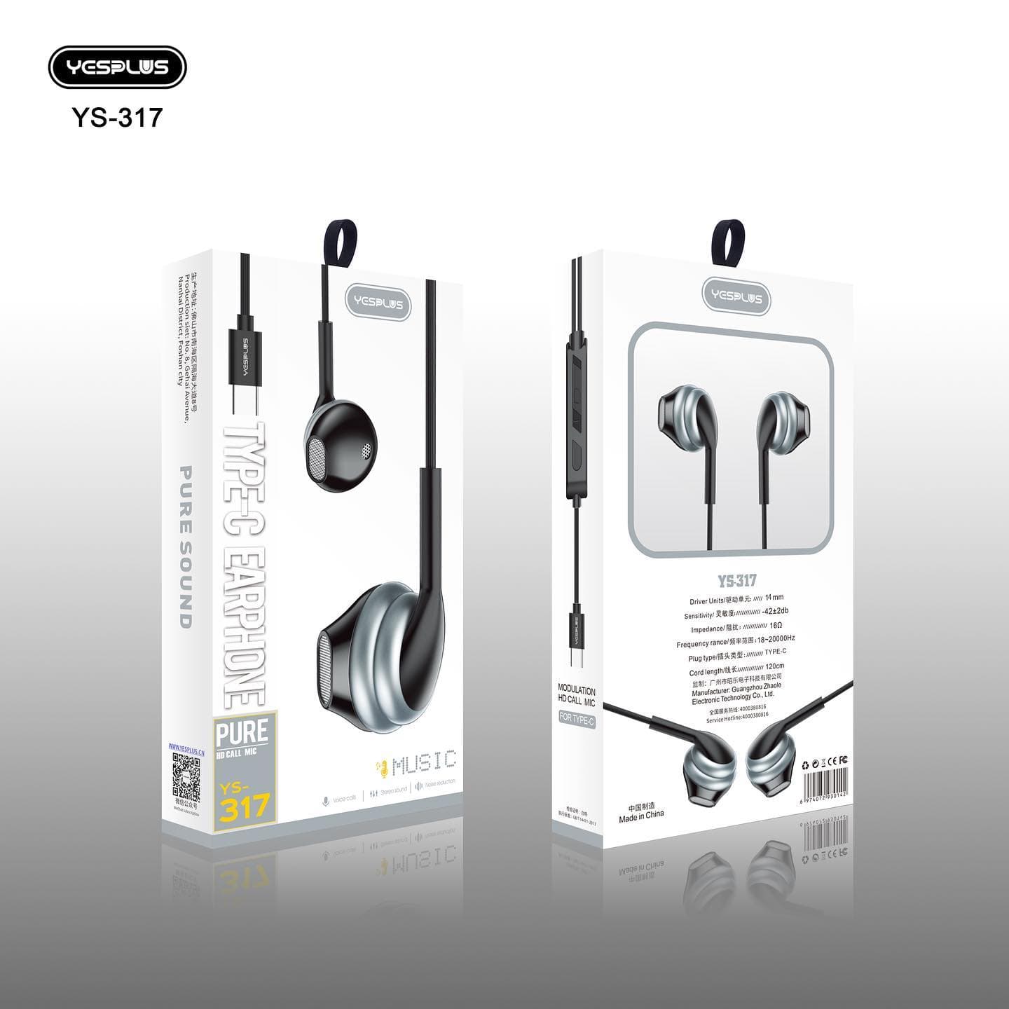 Yesplus YS 317 Type C Extra Bass Crisp & Clear Stereo Earphone view 3