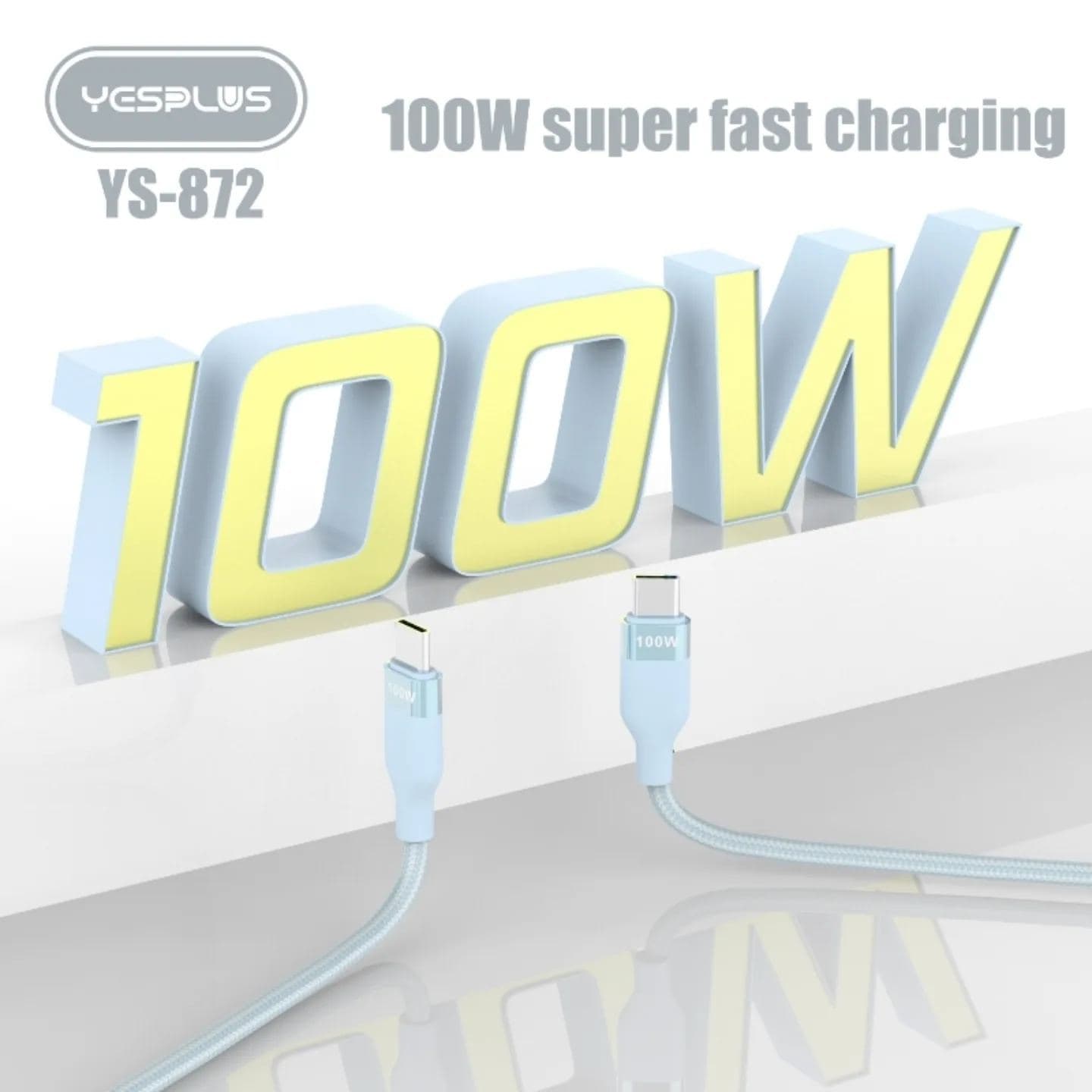 Yesplus YS-872 100 Watt Type C To C Braided Cable 1.8M view 5