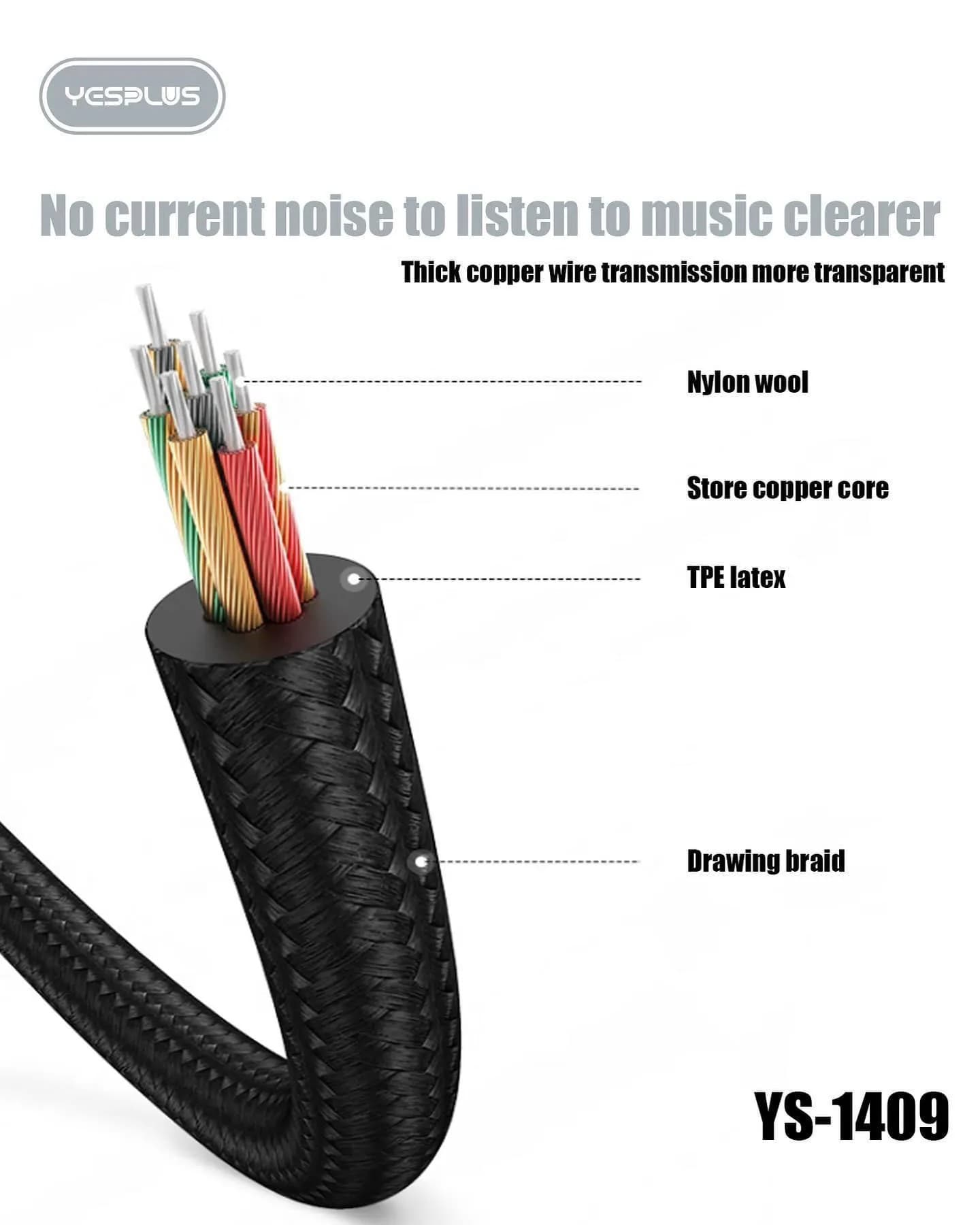 Yesplus YS1409 iPhone To 3.5mm Audio Converter Cable view 2