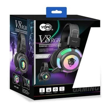 YORO V8 RGB RAMING COOL LED Light Stereo Surround Gaming Headphone view 5