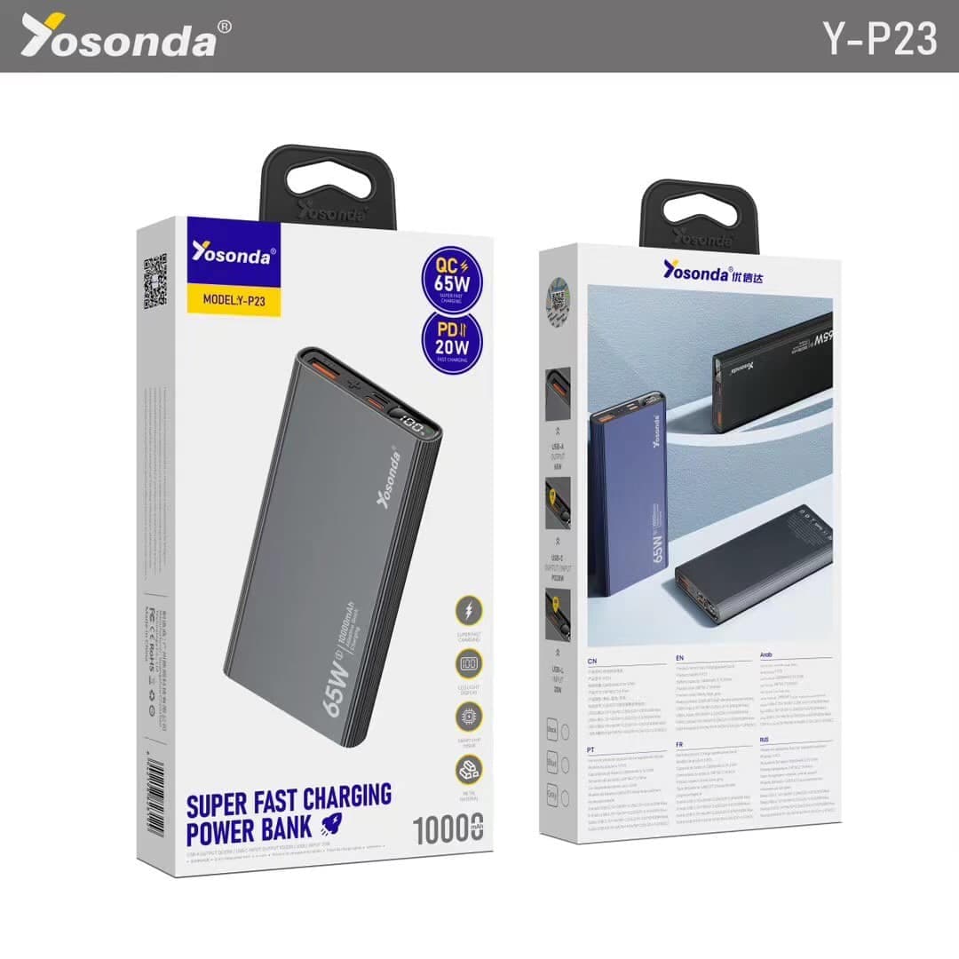 Yosonda YP23 65 Watt 10000mAh Super Fast Charging Powerbank view 2
