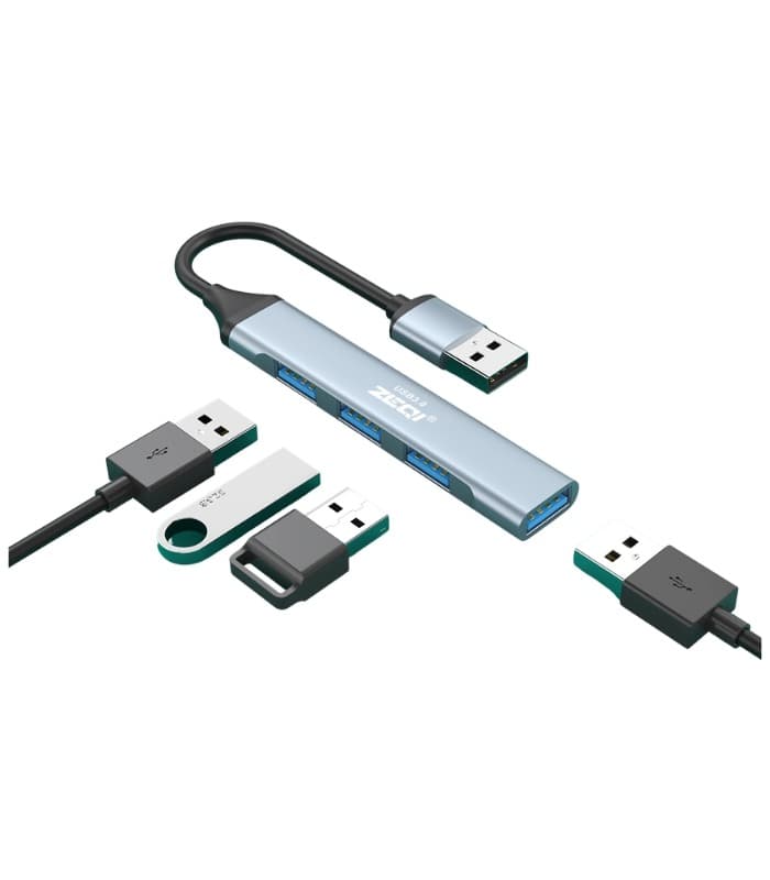 Zeqi ZE-U401 4-Port USB High-Speed USB Hub for Multiple Device Connectivity view 2