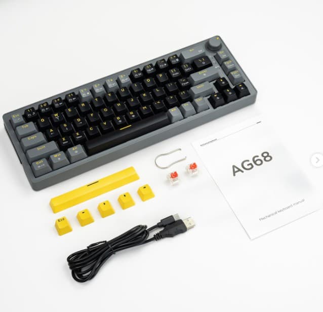 Zifriend AG68 Red Switch 68 Keys Gasket Mechanical Keyboard view 5