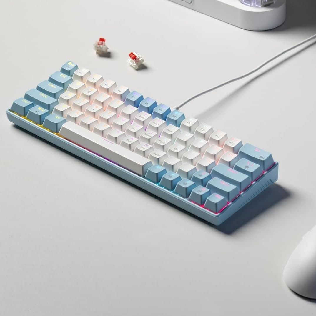 Zifriend T62 63 Keys Red Switch Mechanical Keyboard RGB Backlit Hot Swappable view 1