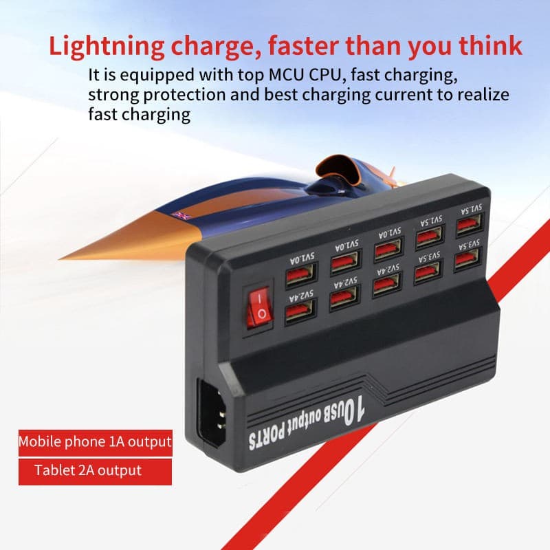 10-Port USB Charging Station Multi-Port Fast Charger — image 2