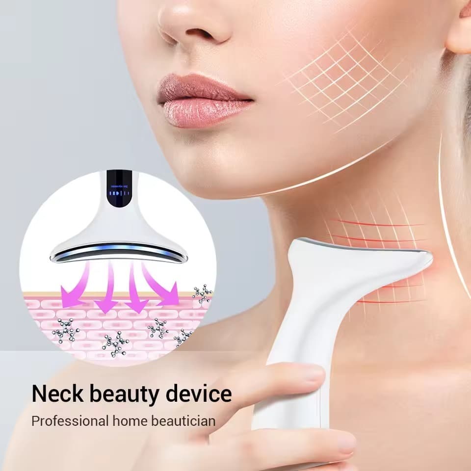 EMS Face Lifting Massager Neck Skin Tighten Device 7 Color Light LED Photon Therapy Anti Ageing Wrinkle Free Perfect Gift for Your Girl Friend , Wife , Mother — image 5