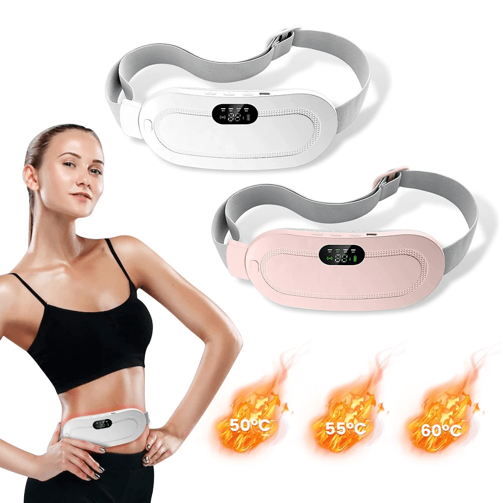 Period Belt | Menstrual Cramp Relief Heating Belt for Women | Electric Warming Pad with Vibration Massage | 3 Temperature Levels | USB Rechargeable | Portable Pain Relief Waist & Abdominal Heating Pad — image 4