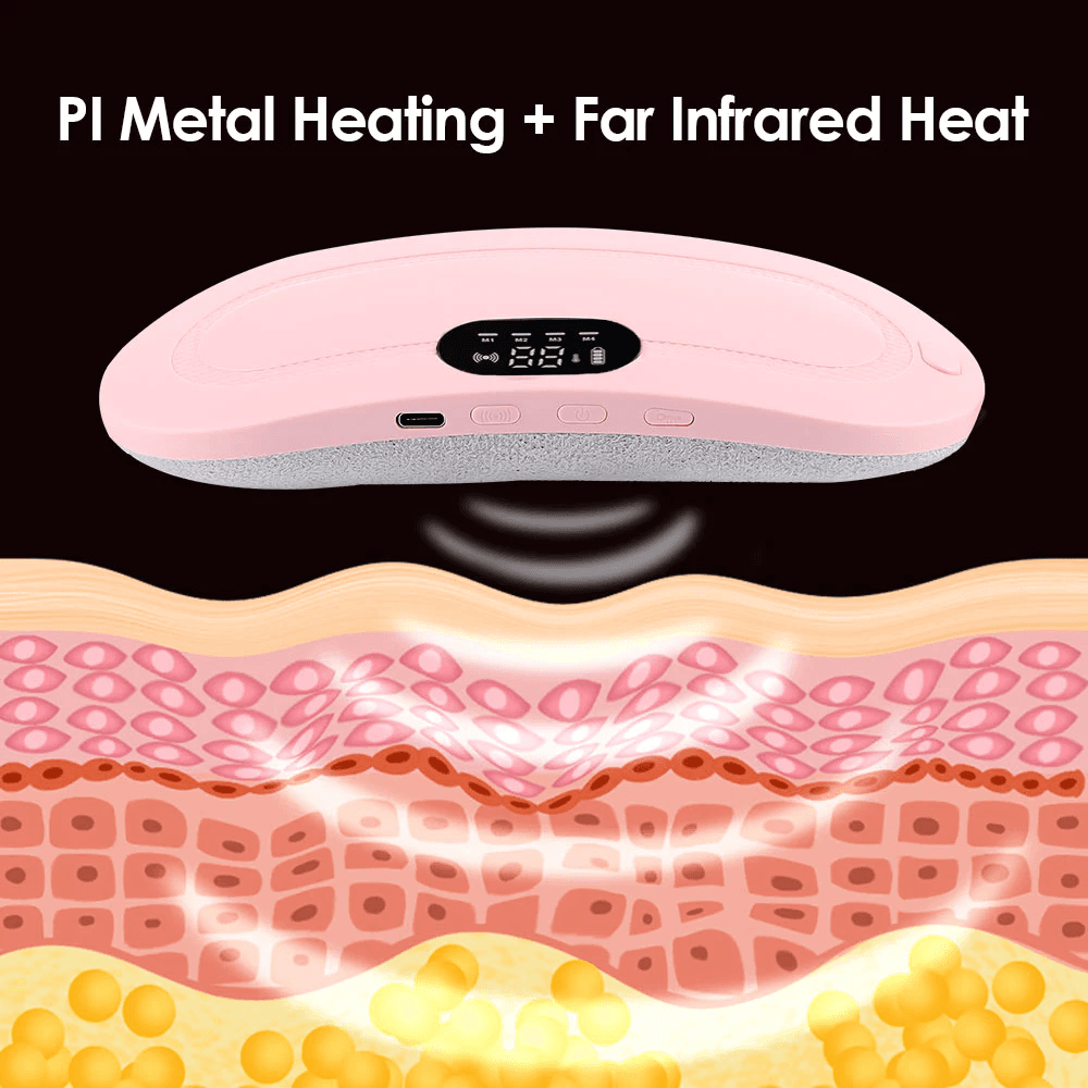 Period Belt | Menstrual Cramp Relief Heating Belt for Women | Electric Warming Pad with Vibration Massage | 3 Temperature Levels | USB Rechargeable | Portable Pain Relief Waist & Abdominal Heating Pad — image 6