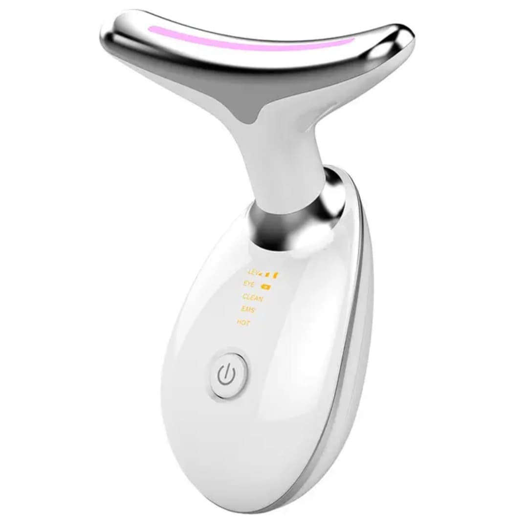 ES-1081 Neck & Face Beauty Massager – 7 Color LED Photon Therapy , 45°C Hot Compress , Anti‑Aging, Skin Tightening And Lifting Device — image 3