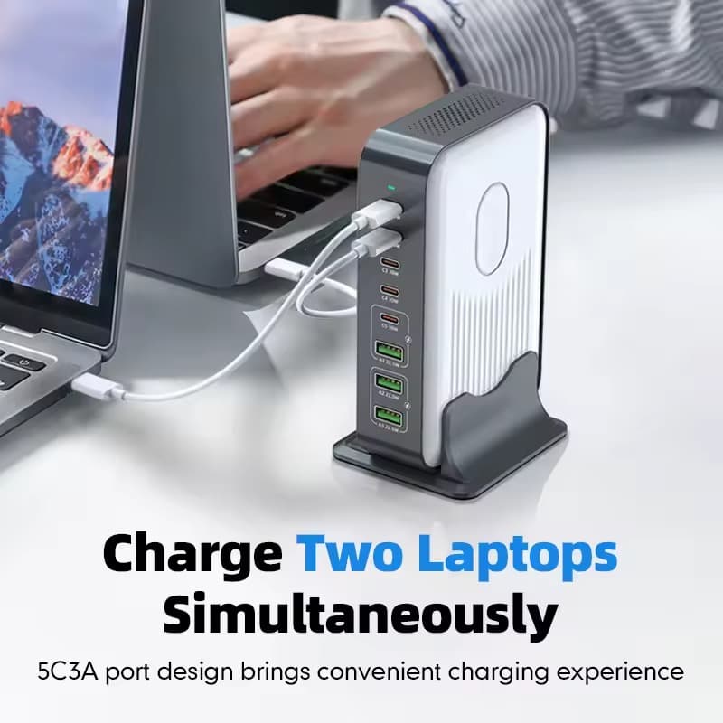 200W 6 Port PD Fast Charger For PD3.0 USB C 100W USB A 22.5W Universal For Phone Tablet Laptops — image 4