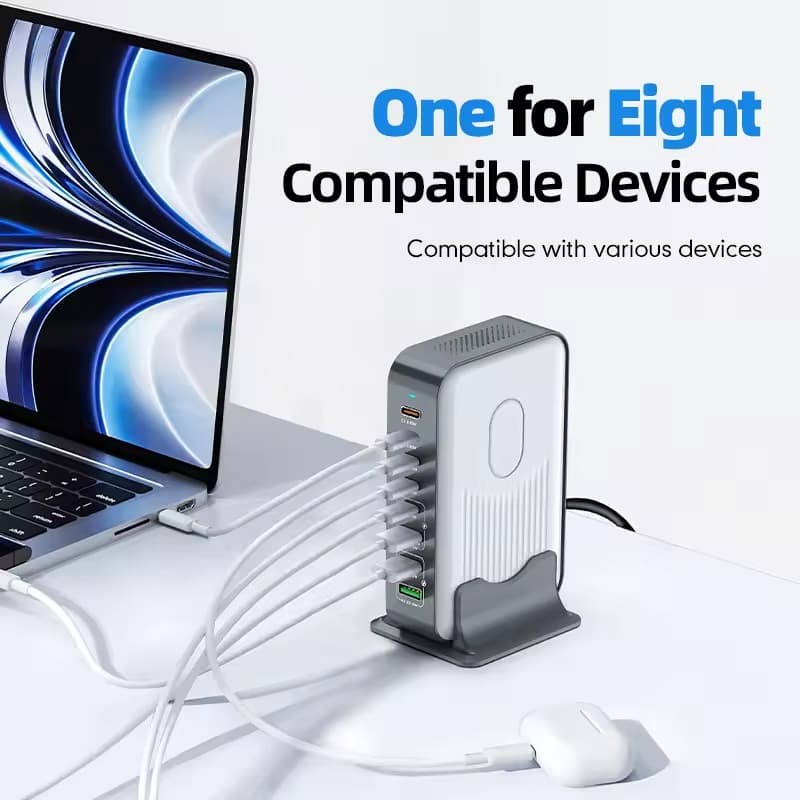 200W 6 Port PD Fast Charger For PD3.0 USB C 100W USB A 22.5W Universal For Phone Tablet Laptops — image 3