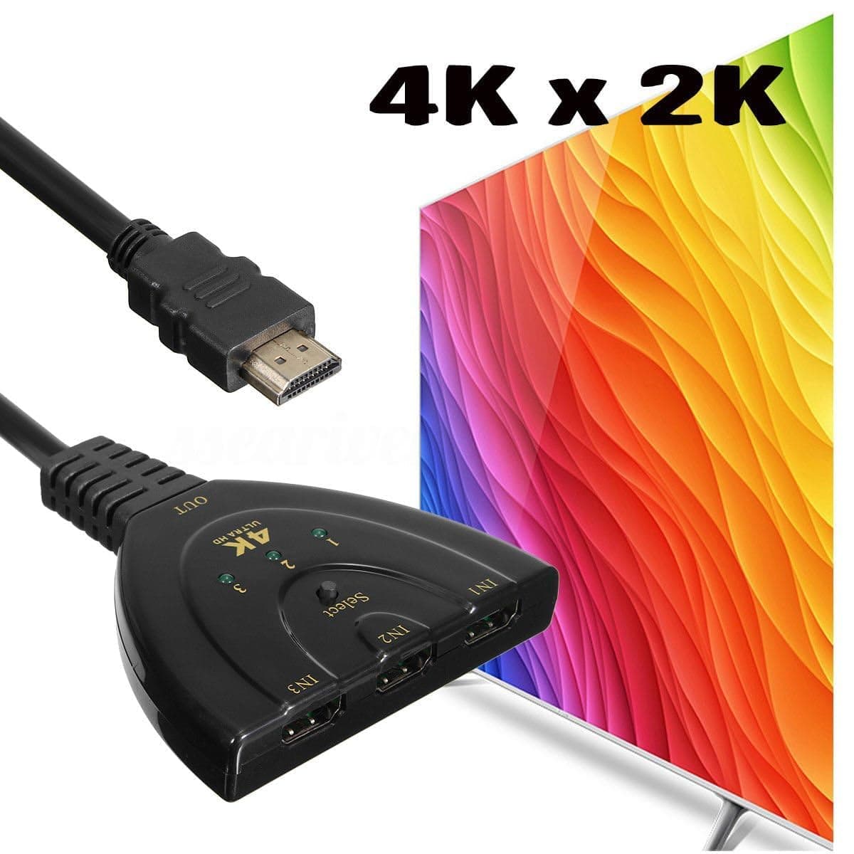 3 Port HDMI Switcher 3 In 1 Out HDMI Splitter Hub — image 2