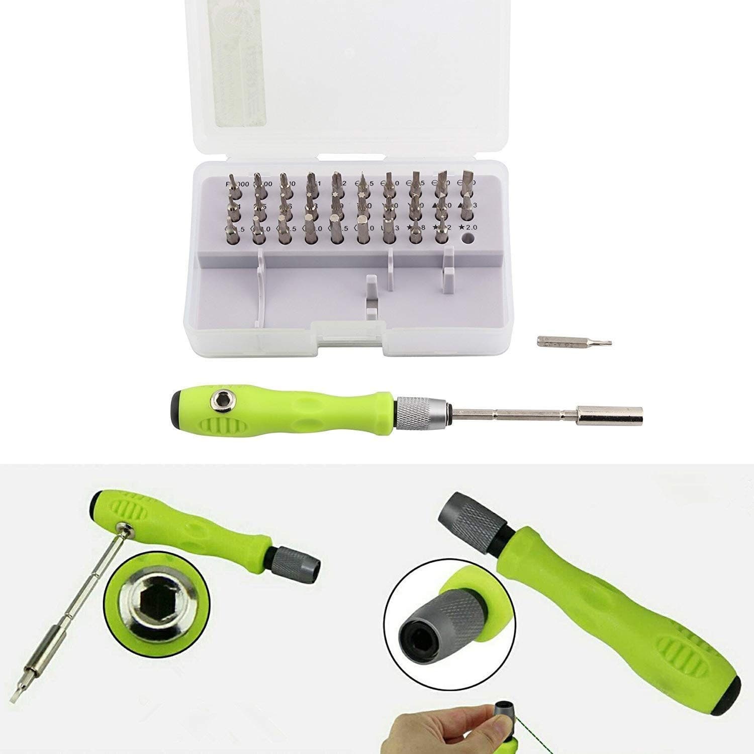 32 In 1 Mini Screwdriver Bits Set With Magnetic Flexible Extension Rod — image 3