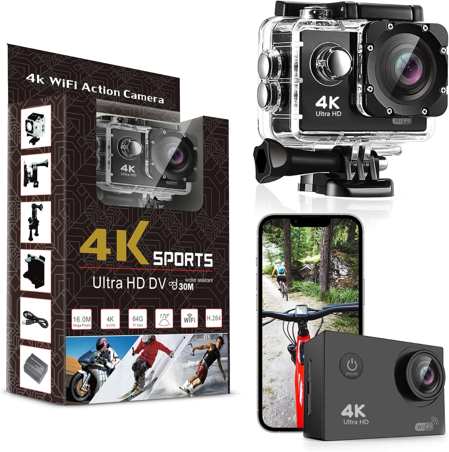 4K Waterproof Sports Action Camera — image 1