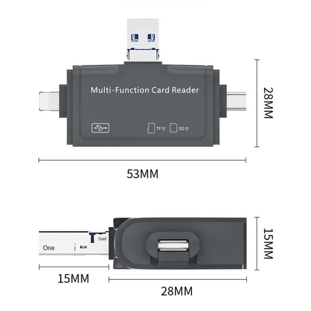 7IN1 Multi OTG USB C Adapter SD TF Micro Card Reader Micro USB Adapter — image 3