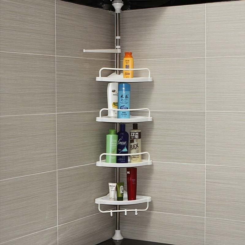 Adjustable Multi Corner Shelf No Tools 4 Tier Multi Use Corner Rack Shelf Holder Storage — image 1