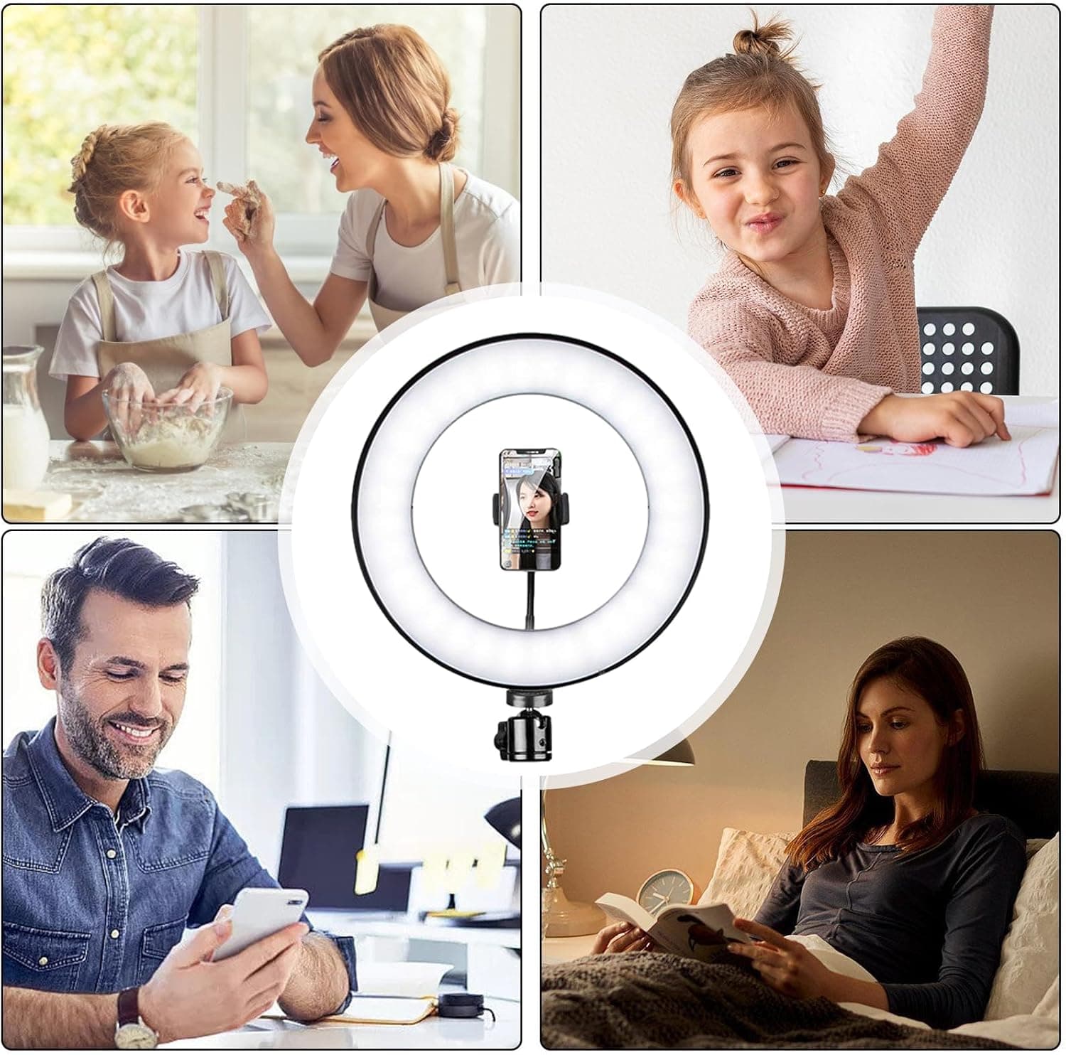 Adjustable Ring Light Phone Stand Tripod Mount For Vlogging & Live Streaming 10 Inch — image 4