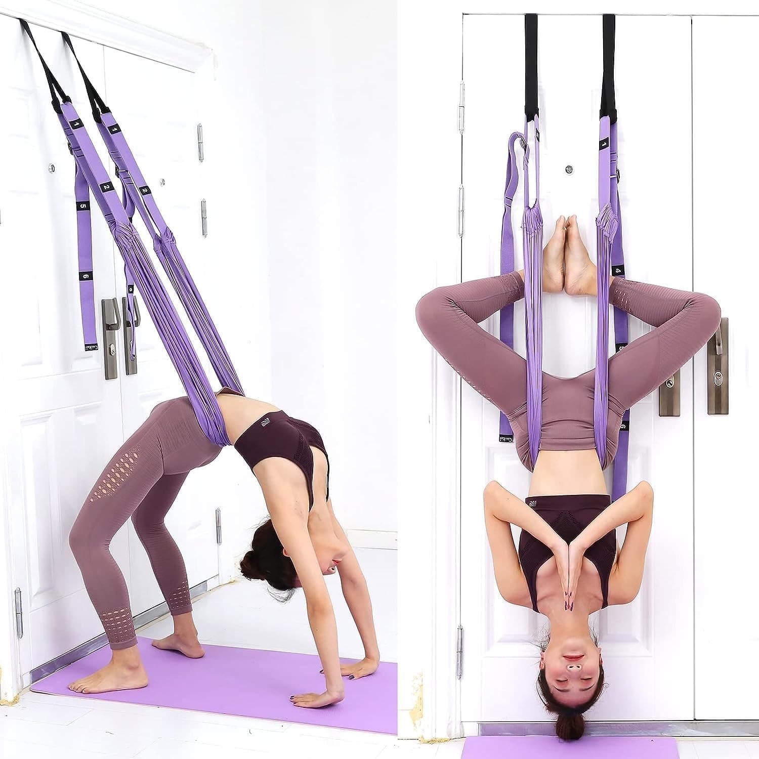 Aerial Yoga Rope Door Anchor Swing No-Drill Stretching & Backbend Training Strap — image 2