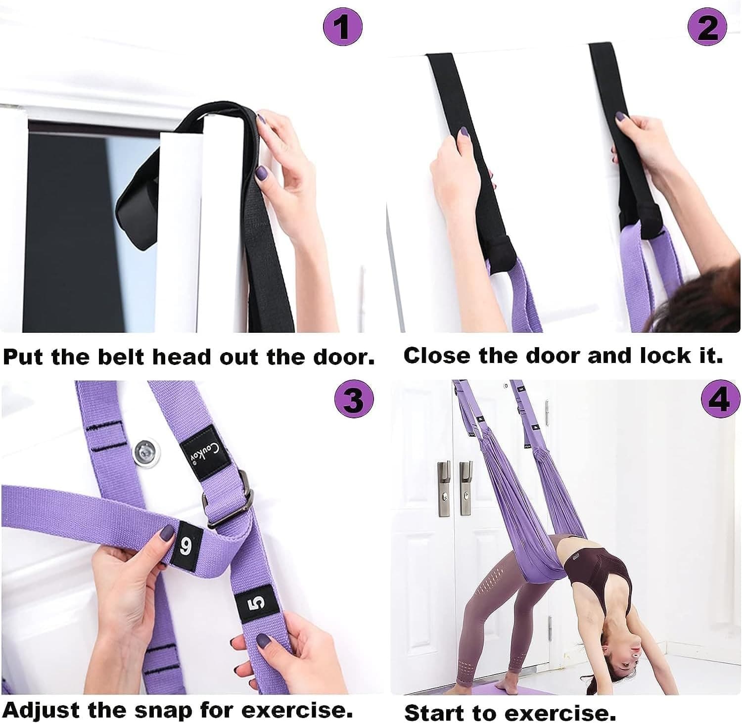 Aerial Yoga Rope Door Anchor Swing No-Drill Stretching & Backbend Training Strap — image 6