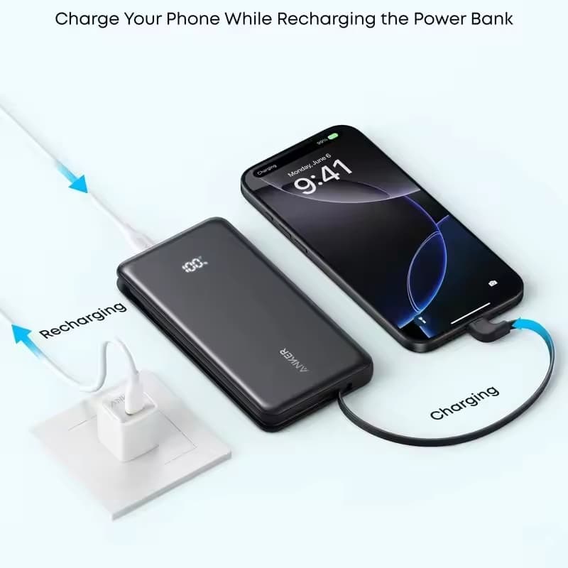 Anker A110D 10000mAh Powerbank With Built-in Type-C Cable | 22.5W PD Fast Charging — image 3
