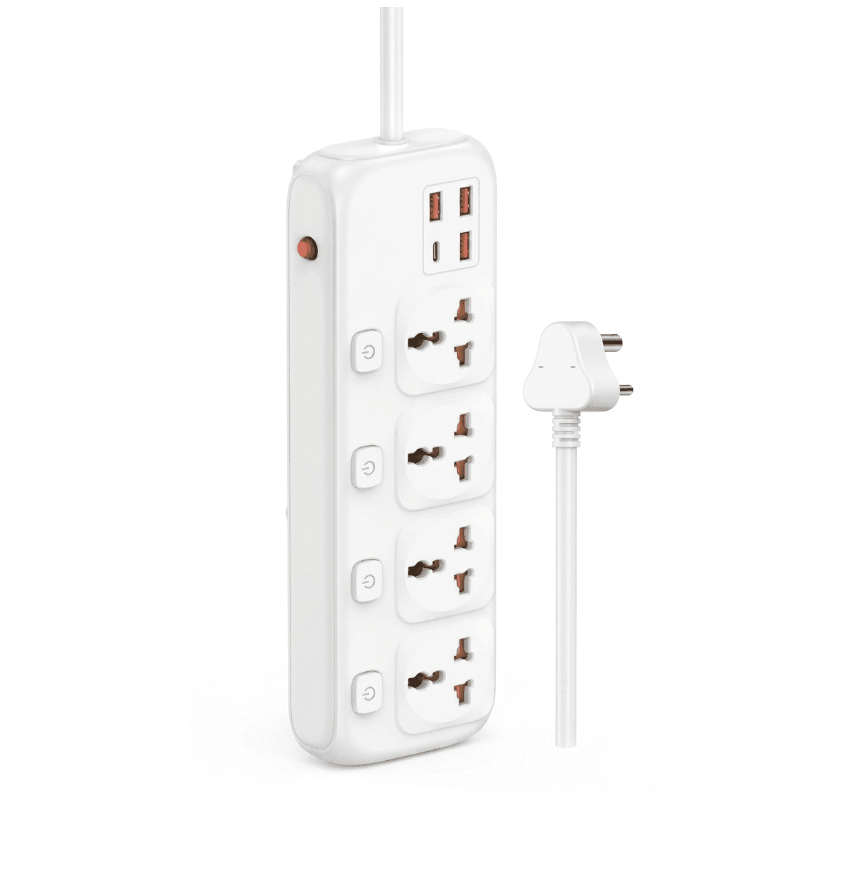 Armor AR-5004 4000W Power Strip Extension Cord With 4 AC Outlets, 3 USB & 1 PD Type-C Port (3 Meter Cable) — image 1