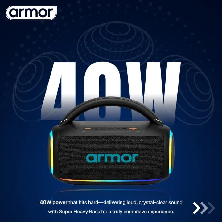 Armor AR Bass Pro 40W Portable Bluetooth Speaker With Heavy Bass 7200mAh Battery IPX5 Water Resistance — image 4