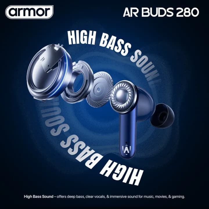 Armor AR Buds 280 Wireless Earbuds Smart ENC 50H Playtime High Bass — image 3