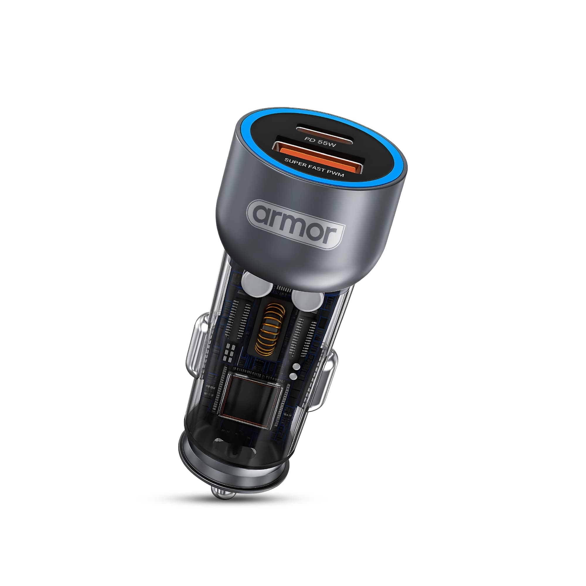 Armor AR PD12 55W Super Fast Car Charger with Dual Ports (USB-A + USB-C) — image 1