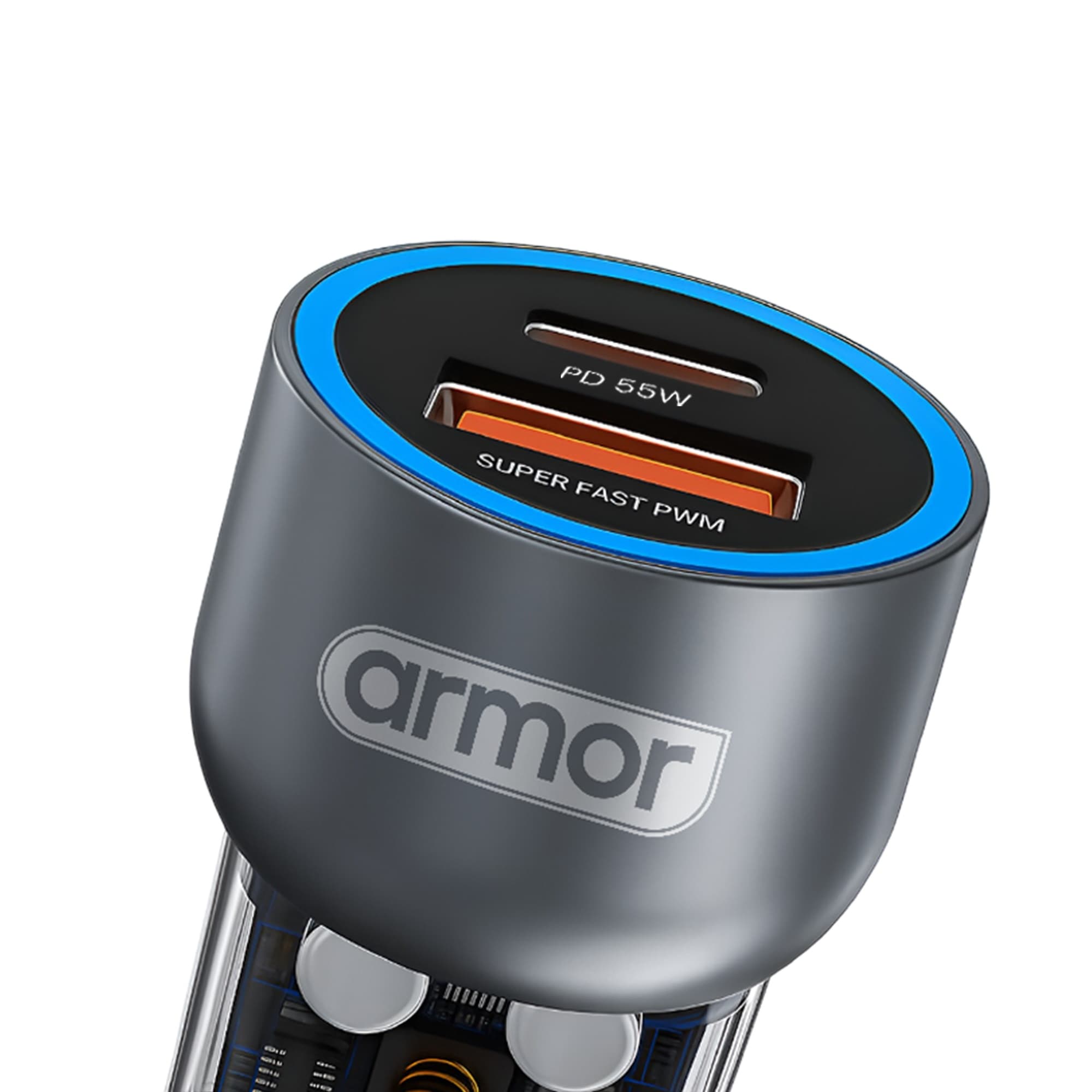 Armor AR PD12 55W Super Fast Car Charger with Dual Ports (USB-A + USB-C) — image 2