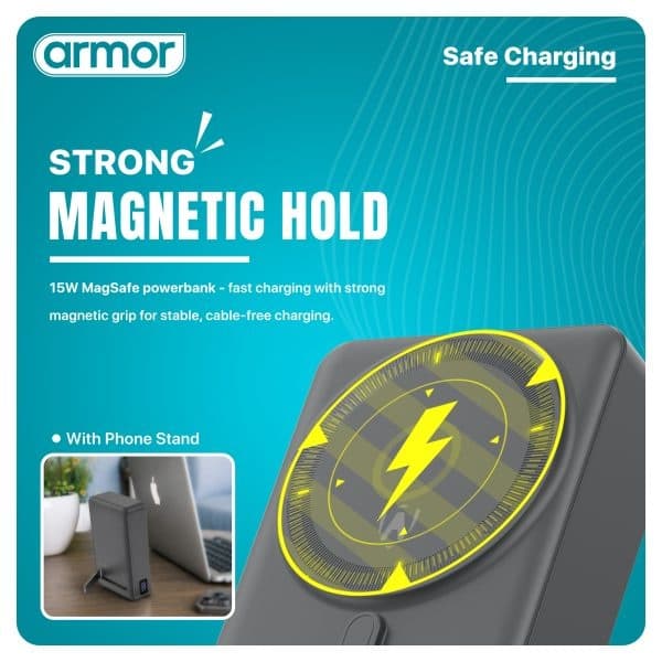 Armor AR24 20000mAh Wireless Powerbank With Dual USB Ports & LED Battery Indicator — image 3