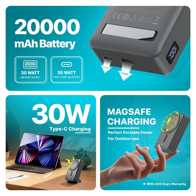 Armor AR24 20000mAh Wireless Powerbank With Dual USB Ports & LED Battery Indicator — image 4
