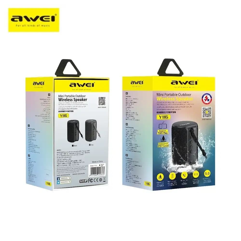 Awei Y116 Bluetooth 5.0 IPX7 Waterproof Superior Bass Portable Wireless Speaker — image 3