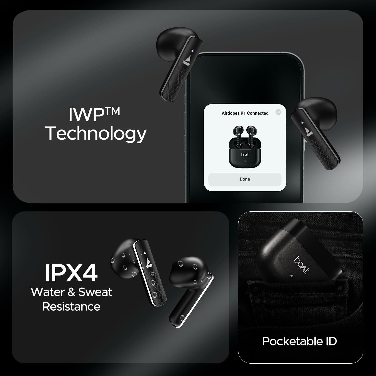 boAt Airdopes 91 Prime TWS Earbuds, 45H Playtime, Fast Charging, ENx Tech, Bluetooth v5.3 — image 2