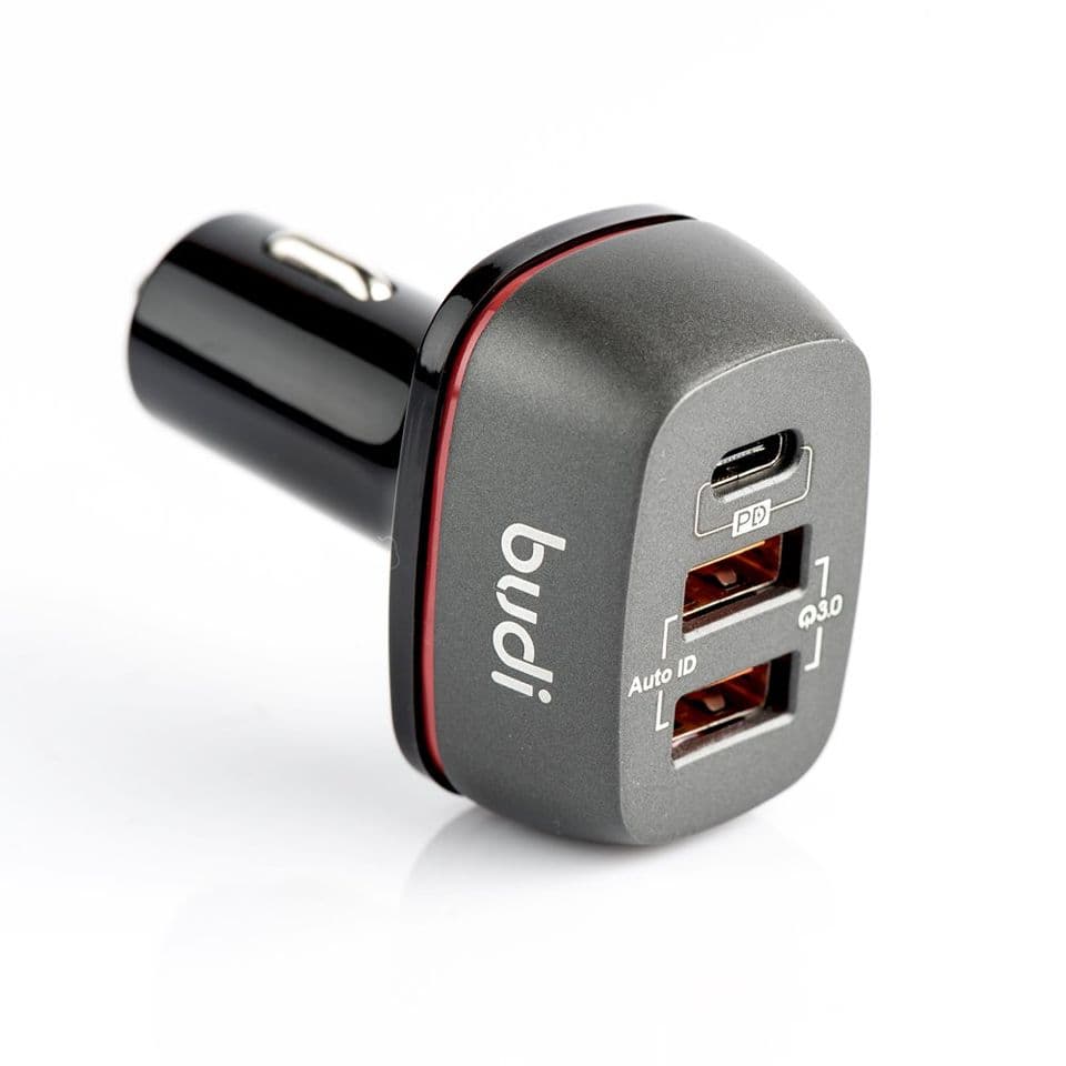 Budi 18W 2 USB 1 PD Ports Car Charger — image 1
