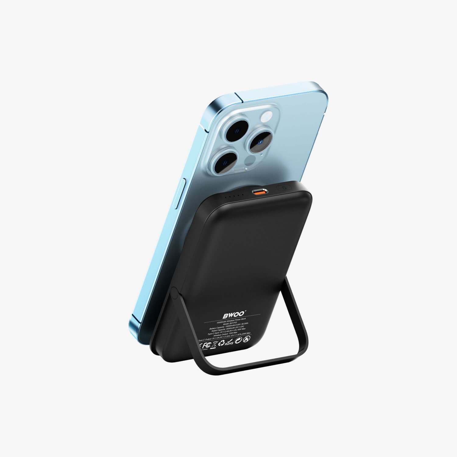 Bwoo BO P33 10000mAh Magnetic Wireless Power Bank With Foldable Holder — image 4