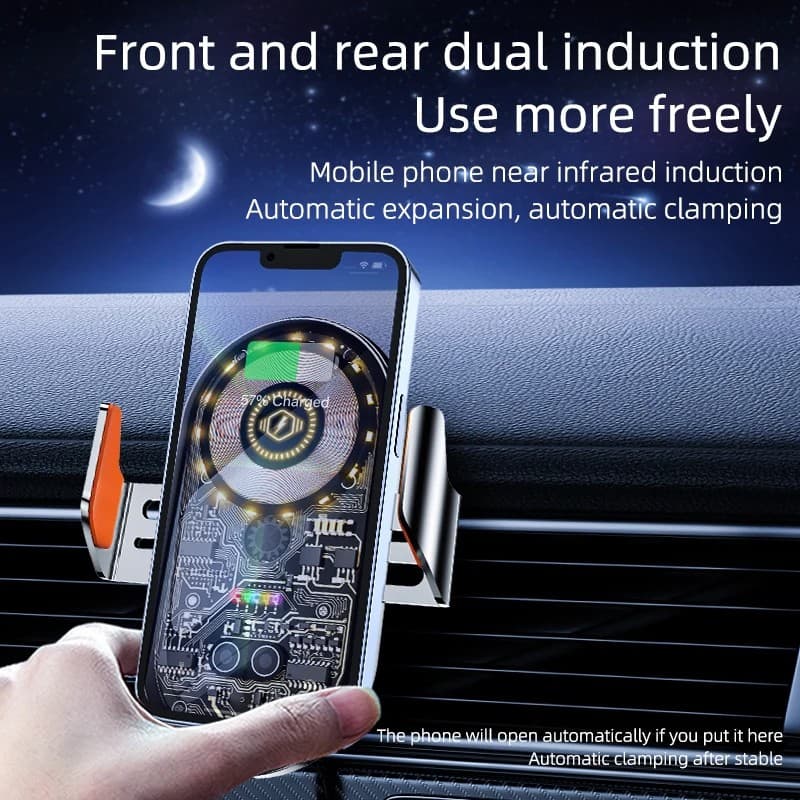 C13 15W Magnetic Wireless Car Charger Phone Holder — image 3