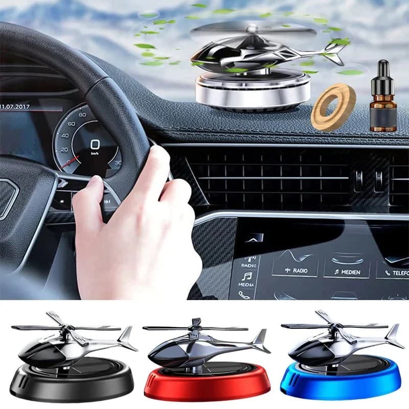 Car Aromatherapy Air Freshener Helicopter Aircraft Decoration Solar Car Perfume — image 2