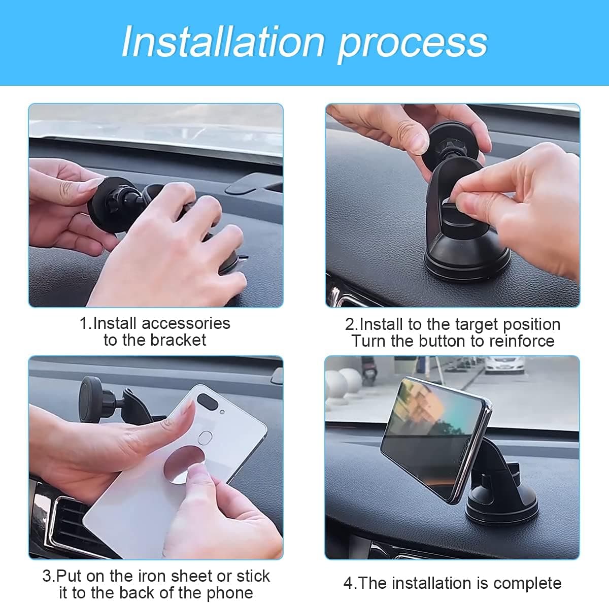 Car Magnetic Phone Holder 360°Rotatable Cell Phone Holder For Car Air Vent And Dashboard — image 2