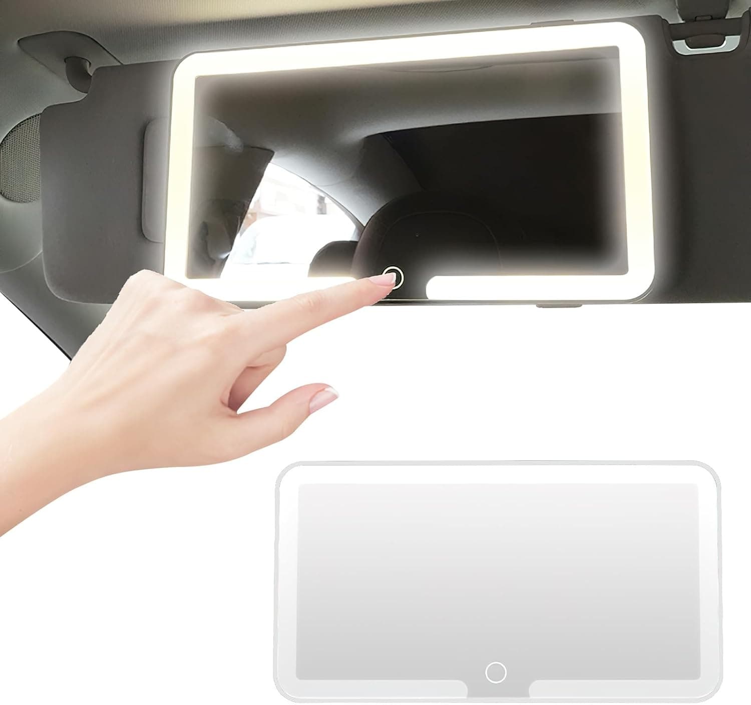 Car Sun Visor Vanity Mirror LED | Rechargeable 3-Mode Travel Mirror — image 5