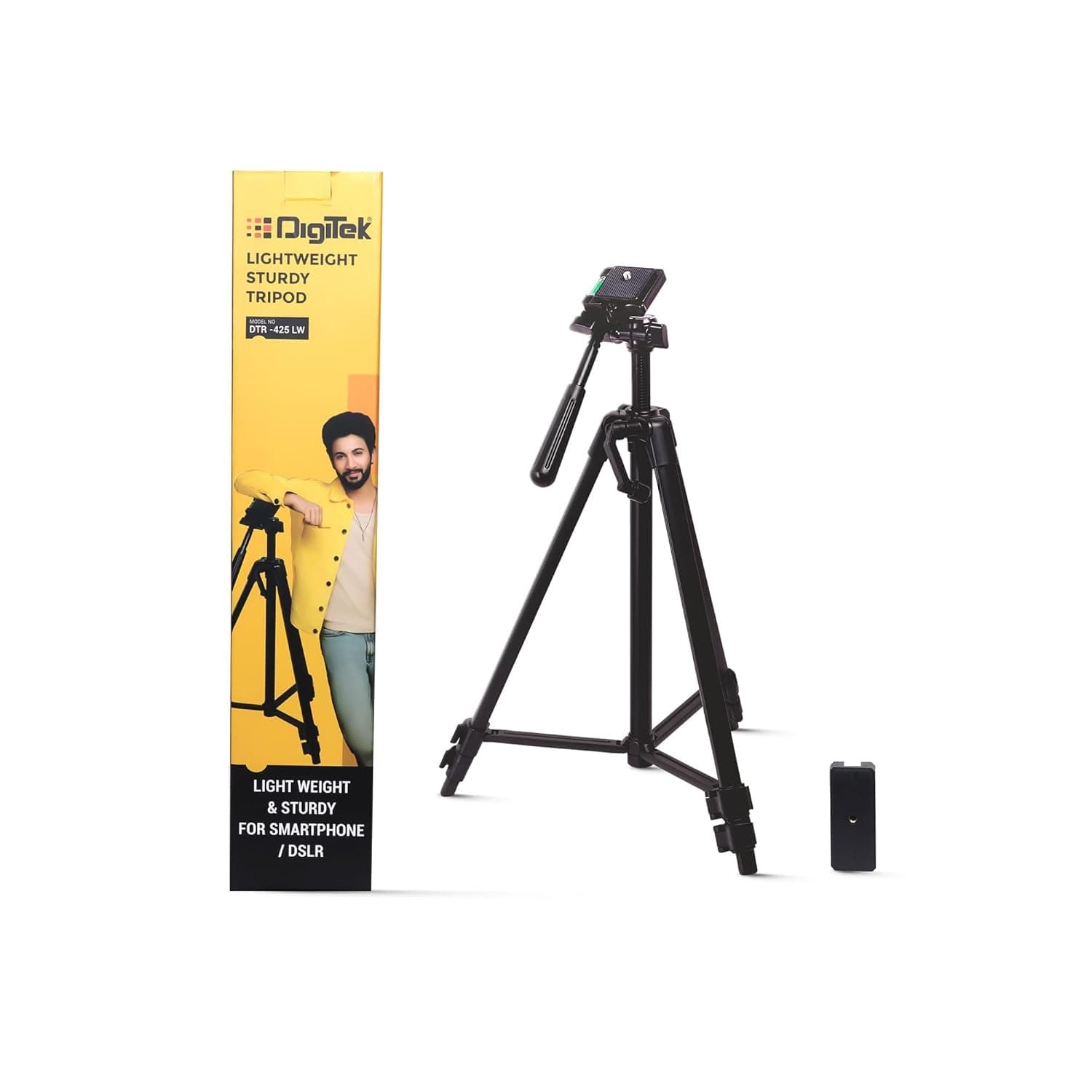 Digitek DTR 425 LW Portable 4.26ft Tripod With Smartphone Holder & Pan Head — image 6