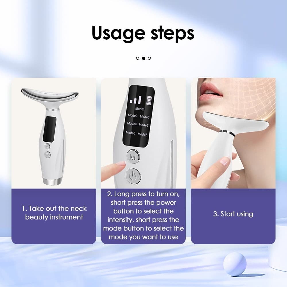 Facial & Neck 7 In 1 Massager Skin Lifting Wrinkle & Dark Circle Reducer — image 2