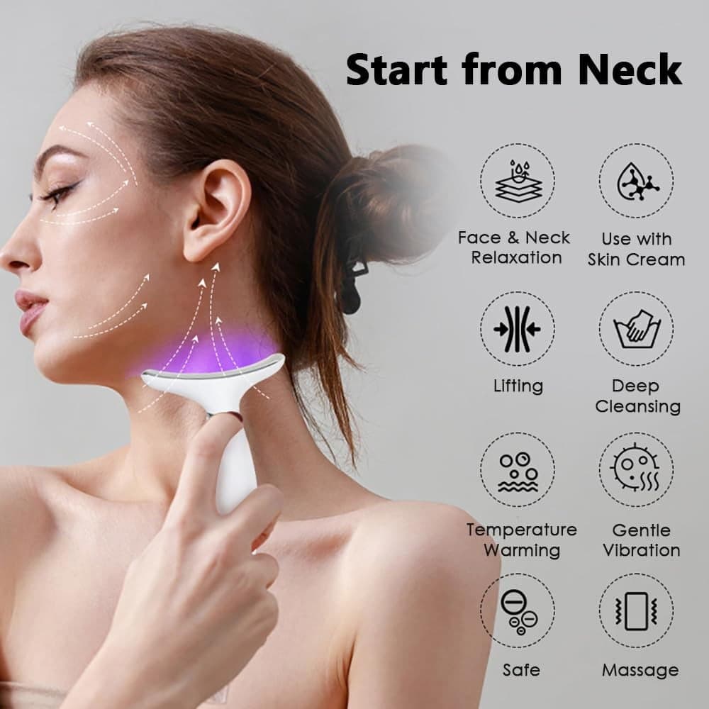 Facial & Neck 7 In 1 Massager Skin Lifting Wrinkle & Dark Circle Reducer — image 3