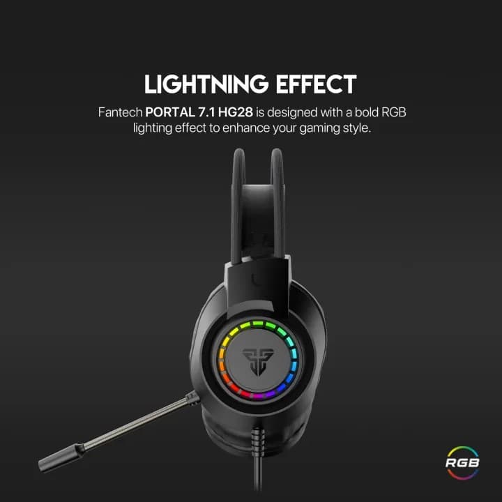 Fantech PORTAL 7.1 HG28 USB Gaming Headphone RGB Virtual 7.1 Surround Sound — image 3