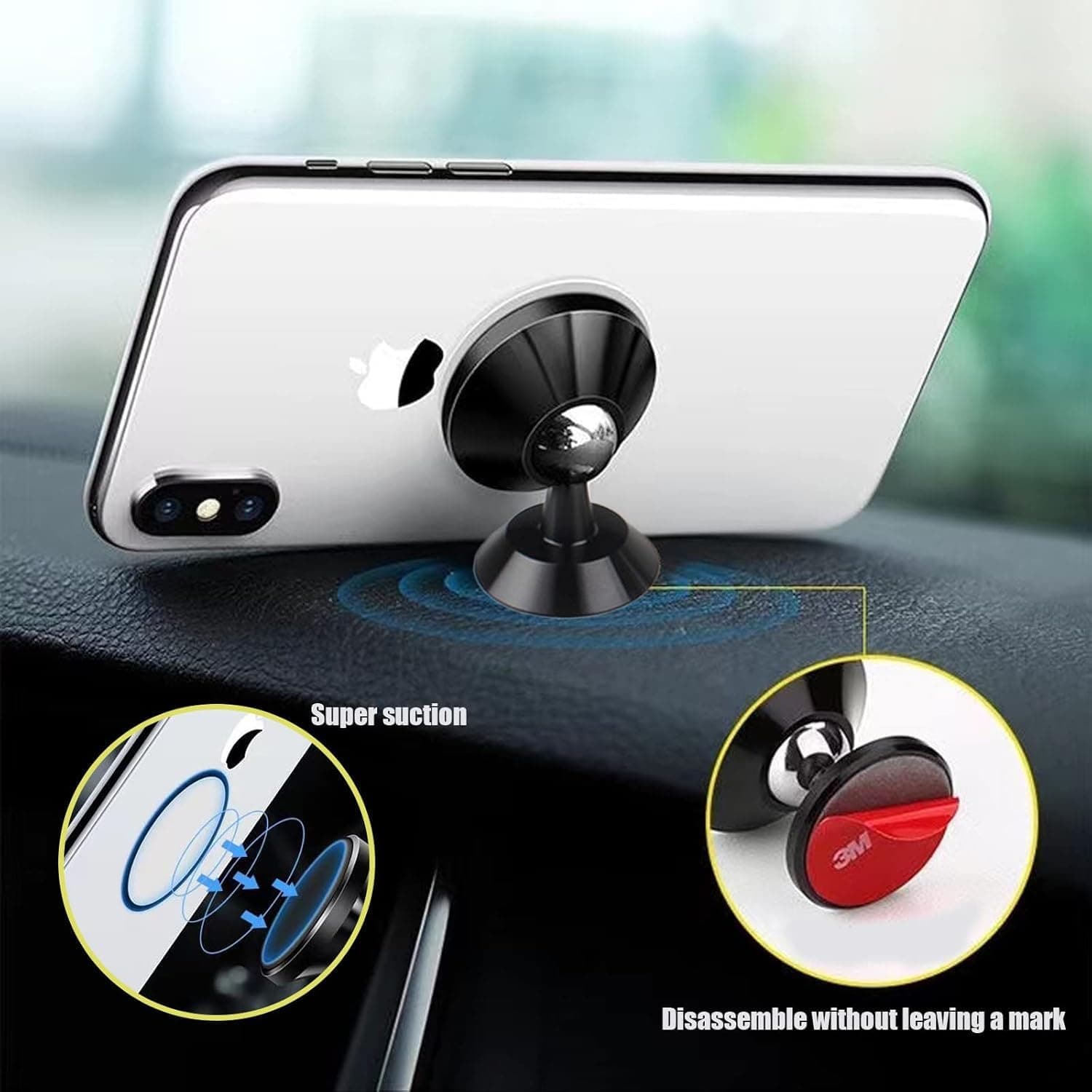 Fiunatec FO-008 Magnet 360° Rotation Metal Car Mobile Holder — image 4