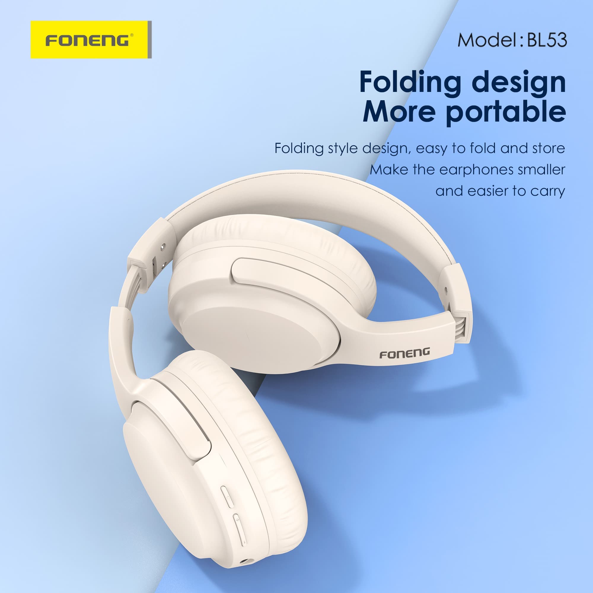 Foneng BL53 Foldable Wireless Over‑Ear Bluetooth Headphones — image 3