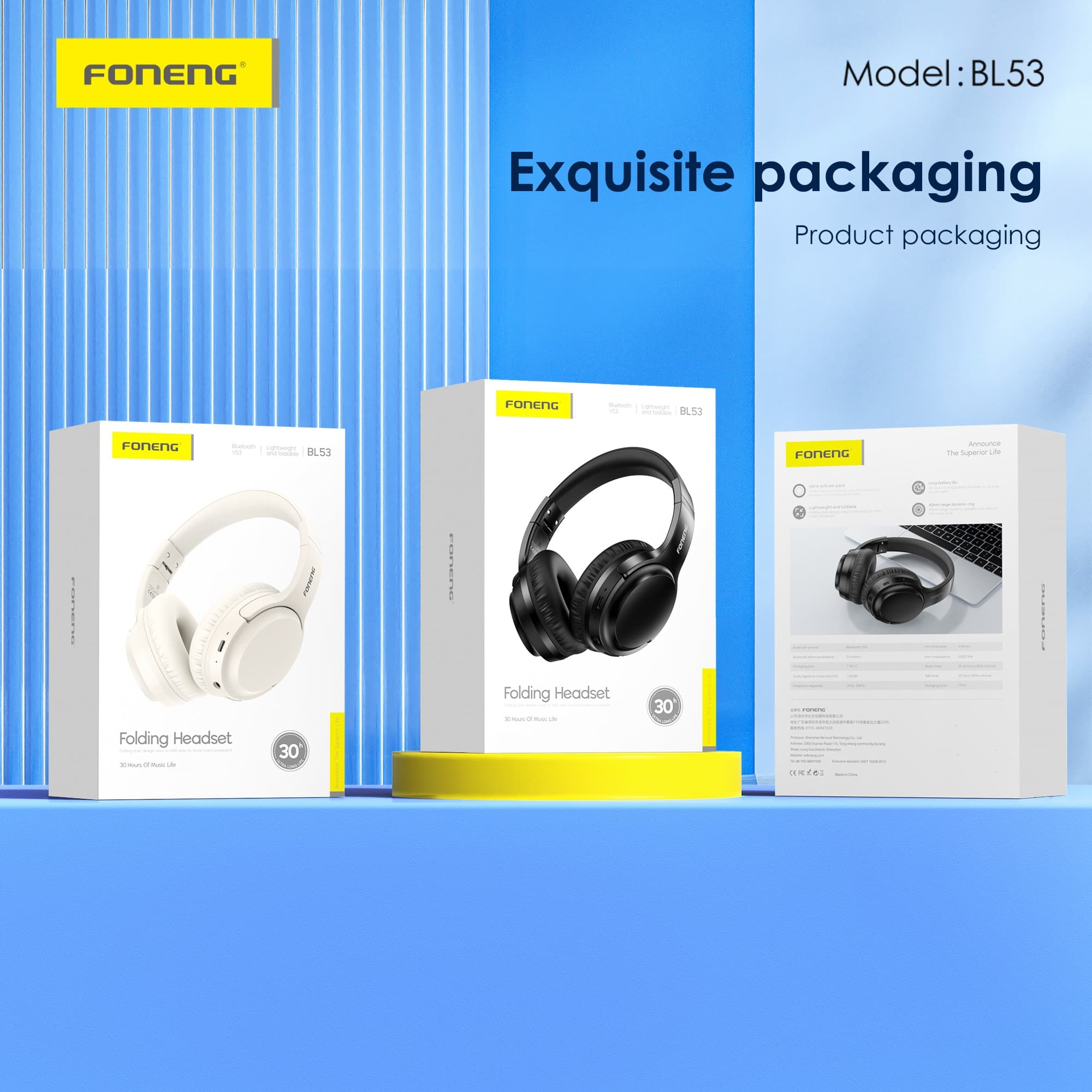 Foneng BL53 Foldable Wireless Over‑Ear Bluetooth Headphones — image 5