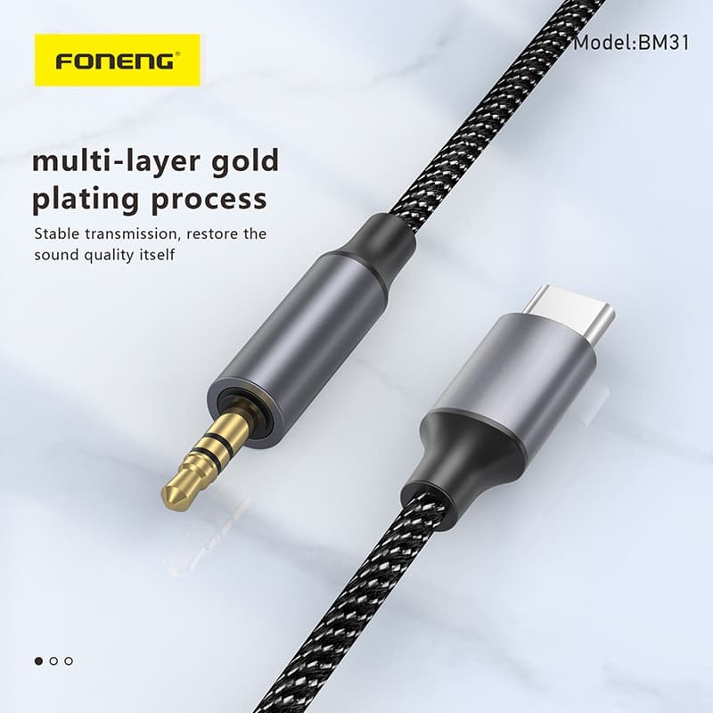 Foneng BM31 Metal Type C To 3.5mm AUX Audio Cable — image 2