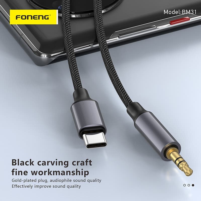 Foneng BM31 Metal Type C To 3.5mm AUX Audio Cable — image 4
